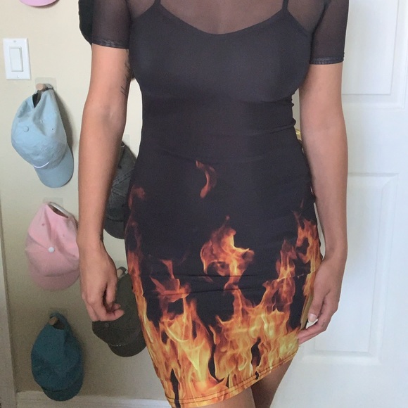 Nasty Gal Dresses & Skirts - Nasty Gal fire mesh dress